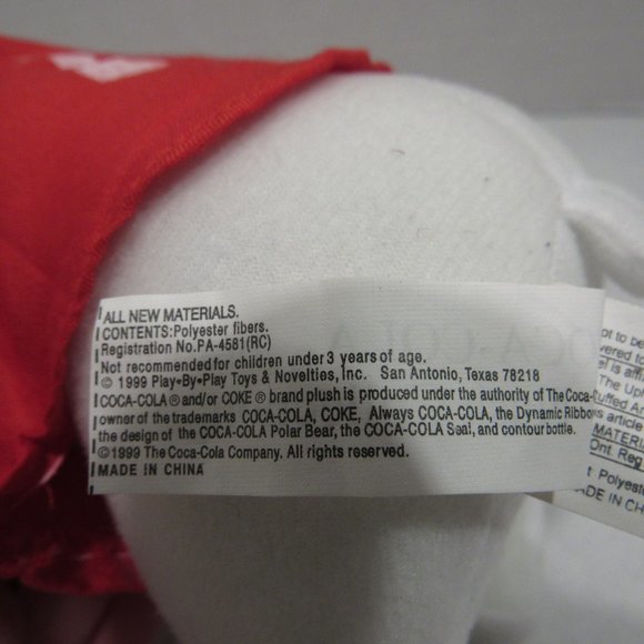 Coca Cola Polar Bear Plush 6.5" Red Jersey #1 Bottle 1999 with Tags - Picture 6 of 9